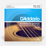 D'Addario EJ38 12 String 10-47 Phosphor Bronze