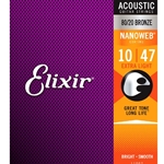 Elixir ELXRNAXL 10-47 Nanoweb 80/20 Bronze Strings