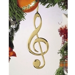 Music Treasures 463095G Treble Clef Ornament - gold