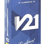 Vandoren CR8025 #2 1/2 V21 B-Flat Clarinet Reeds, Box of 10