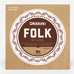 D'Addario EJ33 Ball End Nylon Folk Strings, 80/20 Bronze