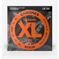D'Addario ECG26 13-56 Chromes Flatwound Medium Strings