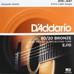 D'Addario ACOUSTIC 10-47 80/20 Bronze