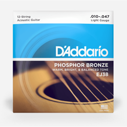 D'Addario EJ38 12 String 10-47 Phosphor Bronze