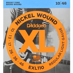 D'Addario EXL110 10-46, Nickel Wound Electric Guitar Strings, Regular Light