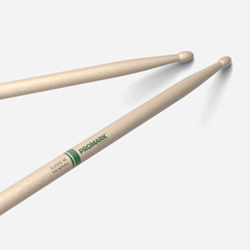 Promark TXRBW ProMark Classic Forward 5B Raw Hickory Drumstick, Oval Wood Tip
