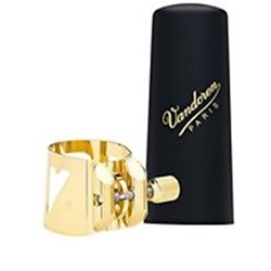 Vandoren LC07P Optimum Alto Sax Gold-Gilded Ligature & Plastic Cap