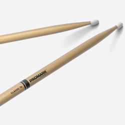 Promark TX7AN ProMark Classic Forward 7A Hickory Drumstick, Oval Nylon Tip