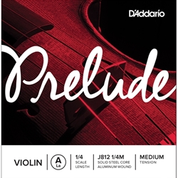 D'Addario J8121/4M Prelude 1/4 Violin A String, MED