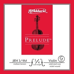 D'Addario J8143/4M Prelude 3/4 Violin G String, MED