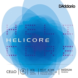 D'Addario H51144M Helicore 4/4 Cello A String, MED