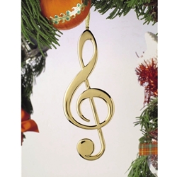 Music Treasures 463095G Treble Clef Ornament - gold