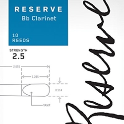 D'Addario DCR1025 # 2.5 Reserve B-flat Clarinet Reeds, Box of 10