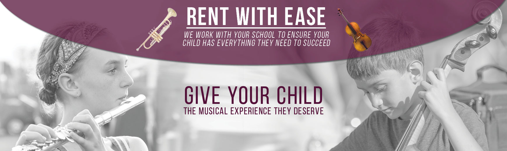 Rent with ease, we work with your school to ensure your child has everything they need to succeed.  Give your child the musical experience they deserve.
