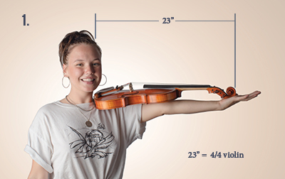 Violin at arms length